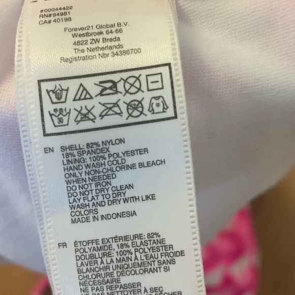 Forever 21 Neon Pink Tie Dye Bandeau Bikini Top - Picture 4 of 6